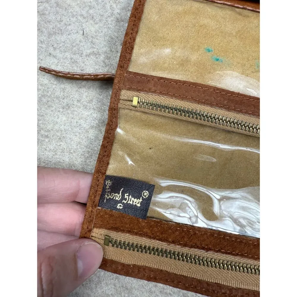 Bond Street Leather Suede Travel Jewelry Holder